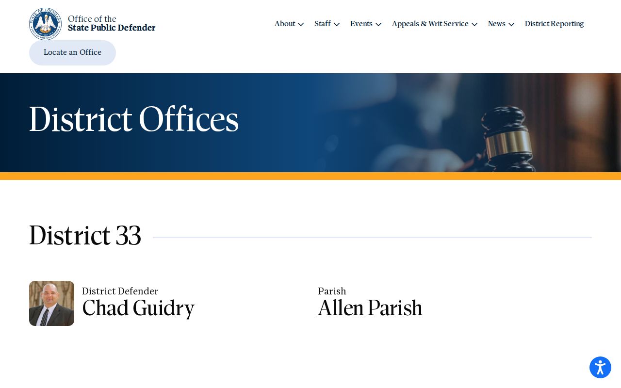 Allen Parish District 33 Public Defender office for bench warrant court cases