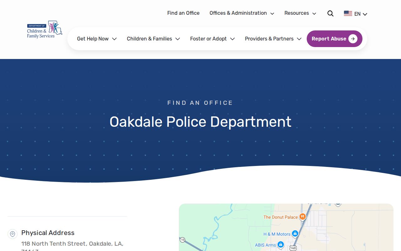 State directory listing for the Oakdale Police Department in Oakdale warrant records research