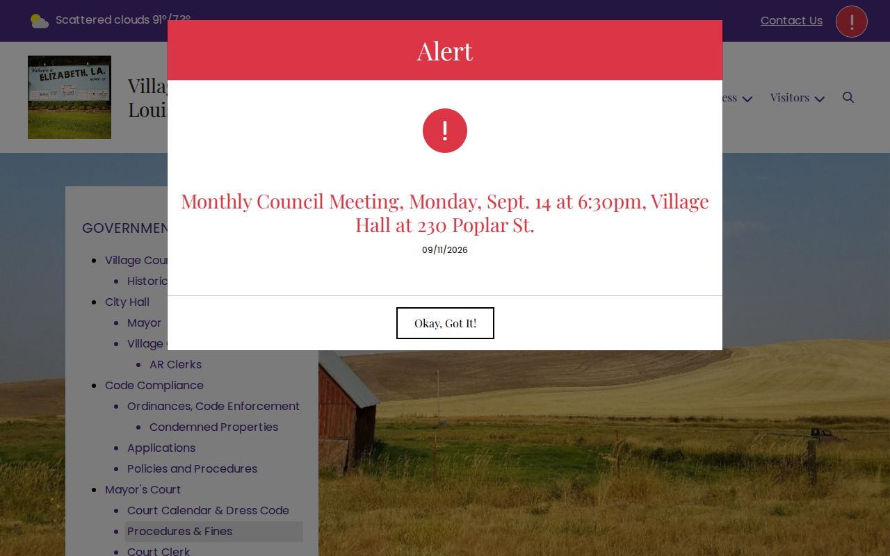 Allen Parish municipal court docket and procedures